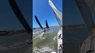 Almost a collision! Watch until the end to see! #ourladydefiant #yachtracing