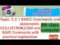 BASIC commands cls command list commnad save command run command load command 8th computer