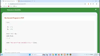 My Second PHP Program Sum of Two Variables in PHP Beginner Tutorial