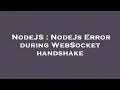 NodeJS NodeJs Error during WebSocket handshake