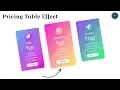 Animation Pricing Table Design Effect With Source Code Online Codes