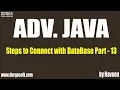 ADV Java Steps to Connect with DataBase Part 13