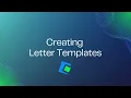 Creating Letter Templates