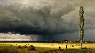 Calm Before the Storm 🌩️ (No Ads) | fields of your childhood| Heavy Thunderstorm Ahead