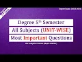 Degree Semester 5 - All Subjects Most Important Questions UNIT-WISE Degree BSc Computers 5sem Exams