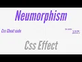 How to Create Neumorphism CSS effect HTML CSS Box Shadow Effect
