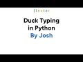 Duck Typing in Python