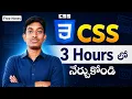 CSS Full Course in Telugu Learn CSS in 3 Hours Beginners to Advanced Web Development 2026