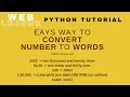 How to convert number to text or words using num2words python lib latest python tutorial