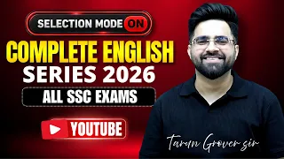 Free for All SSC Exams 2026 | SSC CGL/CHSL/CPO/STENO/MTS | Complete English Series | Tarun Grover