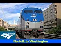 Amtrak Northeast Regional Full Ride From Norfolk VA to Washington D C 3-17-21
