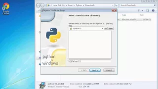 Installing Python 3 1 1 on Windows 7-64 bit