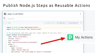 New Alpha Feature - Create reusable actions from Node js code steps No CLI required