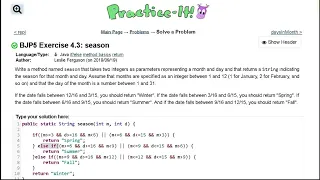 Java Practice It 4 3 season if else else if statements String return method int parameters