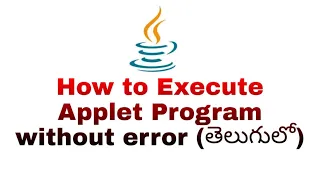 How to Execute Applet Program without any error ShivaChandrArjuna
