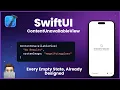 ContentUnavailableView SwiftUI 2026 Stop Rewriting Empty States