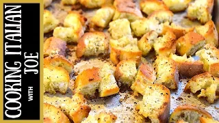 Homemade Garlic Croutons Cooking Italian with Joe