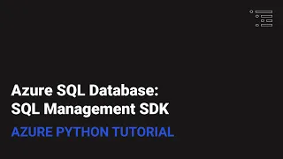 Azure SQL Databases Using the Azure Management SDK in Python