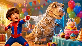 O T-Rex Tentou Roubar o Bolo e Cauã Prendeu Ele! 🦖🎂😂