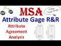 Attribute GR R Attribute Agreement Analysis Measurement System Analysis MSA Minitab
