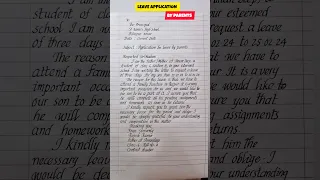 Leave Application For Students By Parents