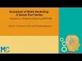 Essentials of Math Modeling - Session 1 Overview of the math modeling process