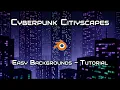 Quick Neon Background Cyberpunk Style Sci-Fi City Buildings - Blender Tutorial