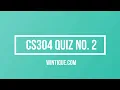 CS304 Object Oriented Programming Quiz No 2 August 2019