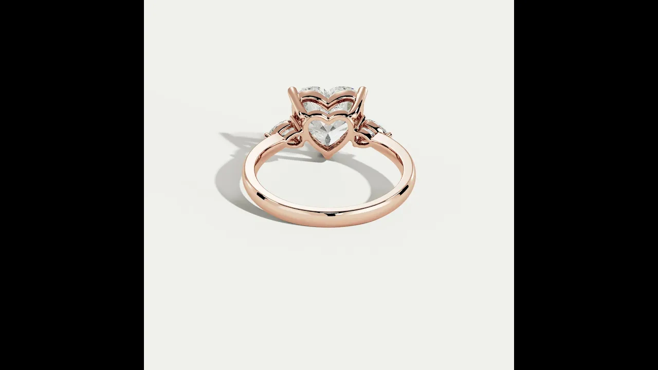 Rosalie丨Heart Lab Diamond Engagement Ring with Pear Accents
