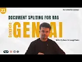 Text Splitting for RAG Systems RecursiveCharacterTextSplitter in LangChain