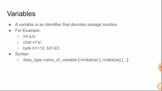 Variables and Operators in Java -