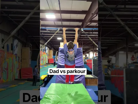 Dad tries parkour