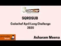 Codechef April Long Challenge 2020 SQRDSUB