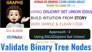 Validate Binary Tree Nodes Using DSU Intuitive META Leetcode - 1361