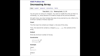 CSES Introductory Problems Increasing Array