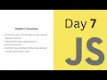Day 7 - Functions