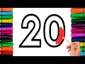 How to Draw Numbers 1-20 Number Coloring Pages for Kids Learn Colors Learn Numbers from 1 to 20