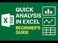 Quick Analysis in Excel Beginner s Guide
