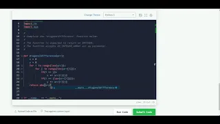 Diagonal Difference Hackerrank Warmup Easy