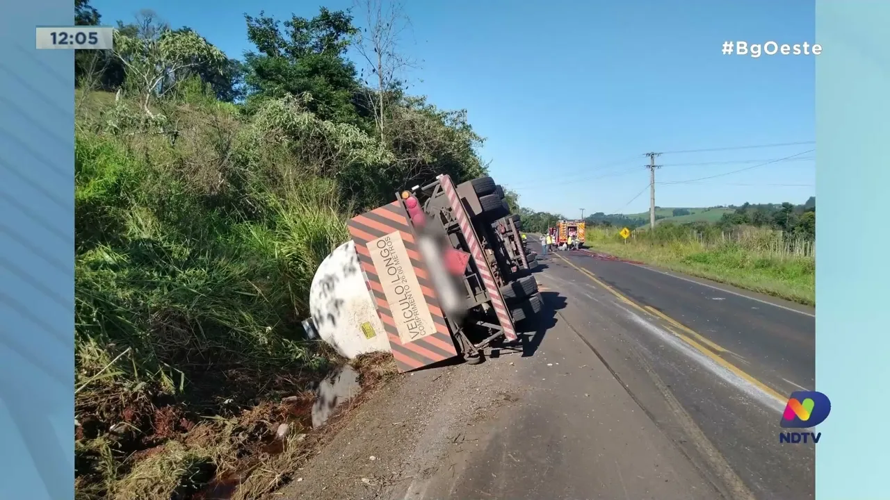 Motorista morre após tombar caminhão de combustível na SC-157 em Quilombo