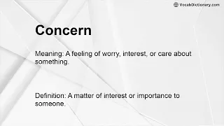 Concern Meaning