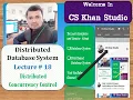 Distributed Concurrency Control Lecture 18