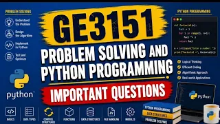 GE3151 Problem Solving and Python Programming Important questions