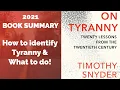 Summary of On Tyranny by Timothy Snyder - Key takeouts
