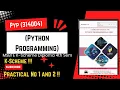 PYTHON PROGRAMMING msbte PRACTICAL NO 1 and 2 MSBTE K-Scheme diploma 4th Semester