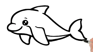 How to Draw a Dolphin | Easy Tutorial