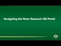 Navigating Niner Research IRB Module