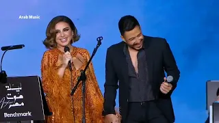 دويتو انغام و حماقي في ليله صوت مصر اغنيه بين البنين دندنها