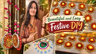 Beautiful &Easy Festive DIY in Budget,Rangoli,Latkan,Candle holder,Chowki Ideas,Anvesh's Creativity