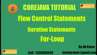 Core java Flow Control Statements -4 Iteration Statements For-loop Ratan Sir